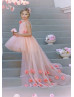 Tulle 3D Flowers High Low Spring Flower Girl Dress